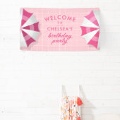 Pink Pool Party Verjaardag Welkom Spandoek (Insitu)