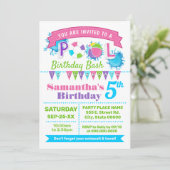 Pink Pool verjaardagsbas Kaart (Staand voorkant)