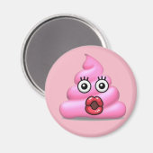 Pink Poop-emoji Magneet (Voorkant / Achterkant)