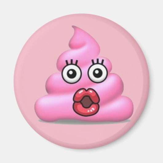 Pink Poop-emoji Magneet (Voorkant)