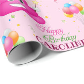 Pink Poop Emoji Prinses Verjaardagsfeestje Cadeaupapier (Rol Hoek)