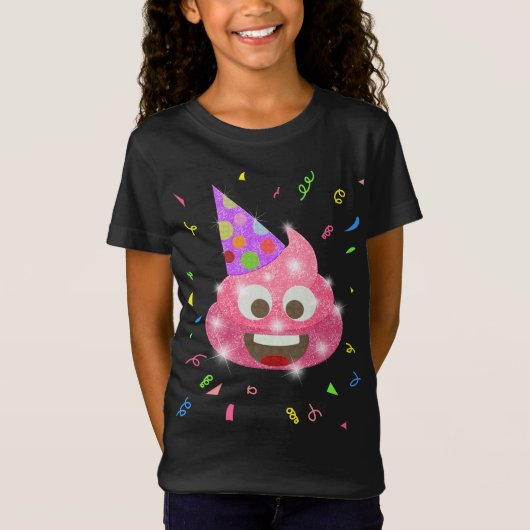Pink Poop Funny Kinder Emoji Birthday Party T-shirt (Voorkant)