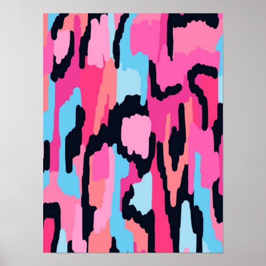 Pink Pop Abstract Poster (Voorkant)