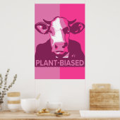 Pink Pop Art Koe Poster - Plant-vooringenomen (Keuken)