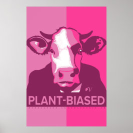 Pink Pop Art Koe Poster - Plant-vooringenomen
