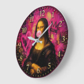 Pink Pop Art Mona Lisa Grote Klok (Hoek)