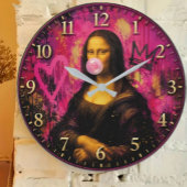 Pink Pop Art Mona Lisa Grote Klok
