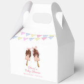 Pink Popcicle Bow Ice Cream Baby shower Bedankdoosjes (Achterkant)