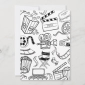 Pink Popcorn Movie Night Party Invitation Kaart (Achterkant)