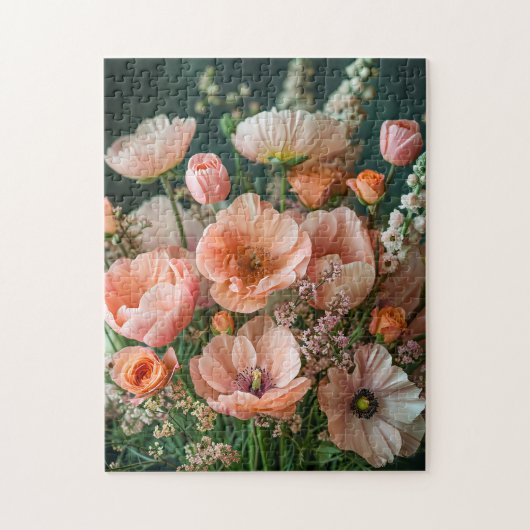 Pink Poppies and Snapdragon Blooms Legpuzzel (Verticaal)