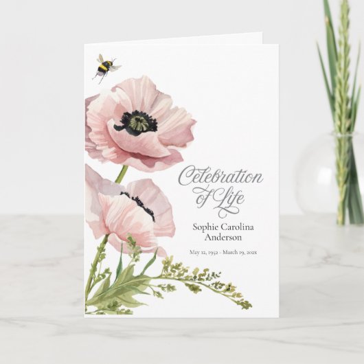 Pink Poppies Celebration of Life-programma Programma (Voorkant)