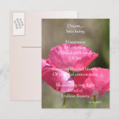 Pink Poppies Dream Poem Briefkaart (Voorkant / Achterkant)