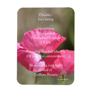 Pink Poppies Dream Poem Magneet