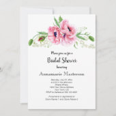 Pink Poppies Greenery Bouquet Vrijgezellenfeest | Kaart (Voorkant)