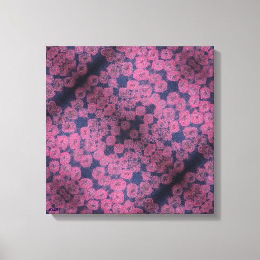 Pink Poppies Mandala Stretched Canvas Print (Voorkant)