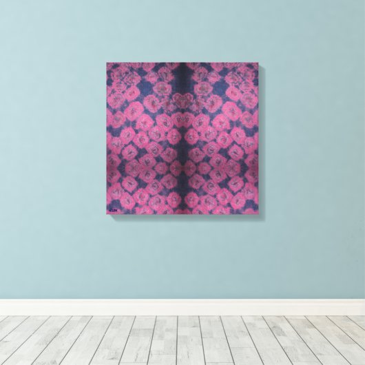 Pink Poppies Stretched Canvas Print (Insitu (Houten vloer))