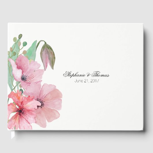 Pink Poppies Weddenschap Gastenboek (Voorkant)