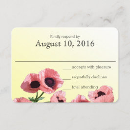 Pink Poppies Wedding Response Kaart