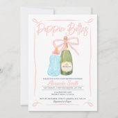 Pink Poppin' Bottles Nodig CoEd Baby shower uit Kaart (Voorkant)