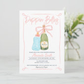 Pink Poppin' Bottles Nodig CoEd Baby shower uit Kaart (Staand voorkant)