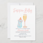 Pink Poppin' Bottles Nodig Meisje Baby shower Kaart (Voorkant)