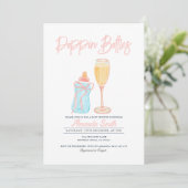 Pink Poppin' Bottles Nodig Meisje Baby shower Kaart (Staand voorkant)