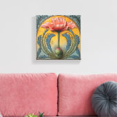 Pink Poppy at Sunset Canvas Afdruk (Insitu (Woonkamer))