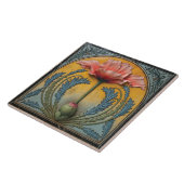 Pink Poppy bij zonsondergang Tegeltje (Zijkant)