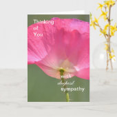 Pink Poppy diepste sympathie Kaart (Gele Bloem)