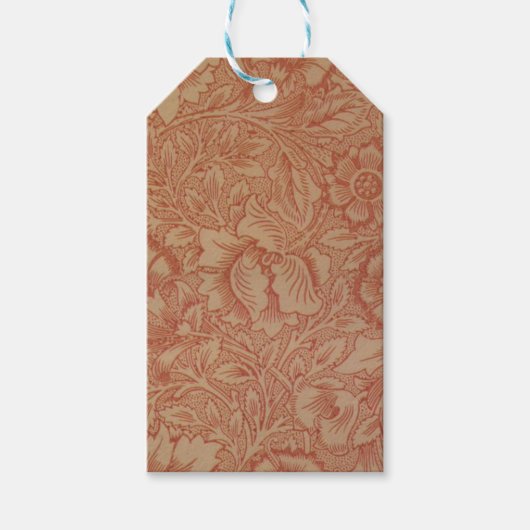 Pink Poppy (door William Morris) ( Patroon) Cadeaulabel (Voorkant)