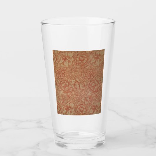 Pink Poppy (door William Morris) ( Patroon) Glas (Voorkant)