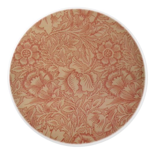 Pink Poppy (door William Morris) ( Patroon) Keramische Knop (Voorkant)
