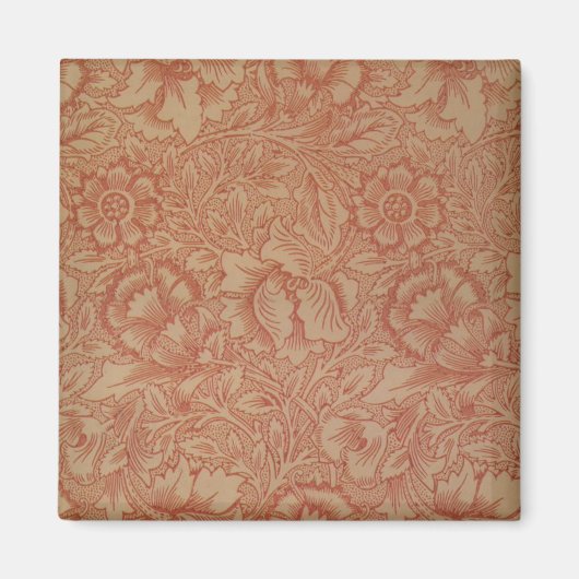 Pink Poppy (door William Morris) ( Patroon) Magneet (Voorkant)