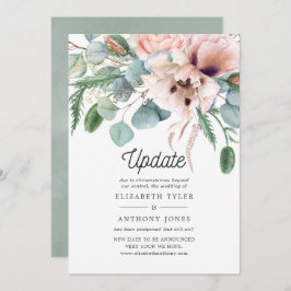 Pink Poppy Eucalyptus Weddenschap Uitstel Kaart