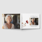 Pink Poppy Floral Funeral Memorial Gastenboek (Volledig)