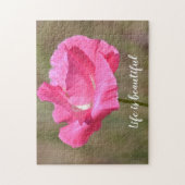 Pink Poppy Floral Inspirerend Quote Legpuzzel (Verticaal)