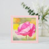 Pink Poppy Flower Baby shower Kaart (Staand voorkant)