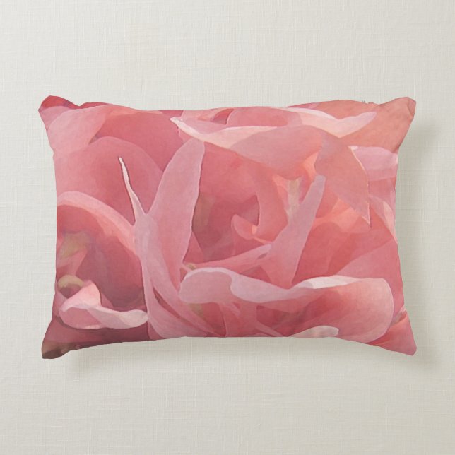 Pink Poppy Flowers Floral Accent Pillow Decoratief Kussen (Voorkant)