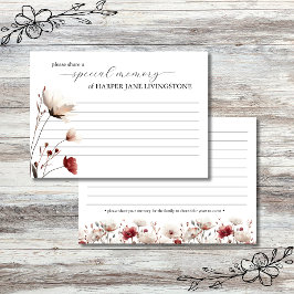 Pink Poppy Funeral Memorial Share a Memory Kaart