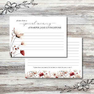 Pink Poppy Funeral Memorial Share a Memory Kaart