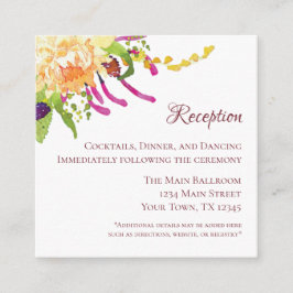 Pink Poppy Garden Recepton Kaart (100 ct)