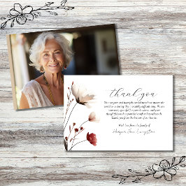 Pink Poppy Photo Memorial Bedankkaart