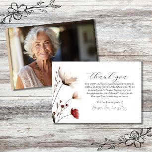 Pink Poppy Photo Memorial Bedankkaart