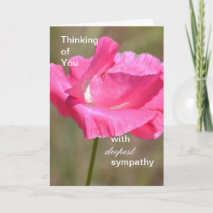 Pink Poppy Sympathy Kaart