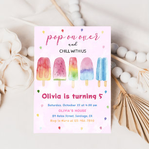Pink Popsicle Ice Cream Pop op over verjaardagsfee Kaart