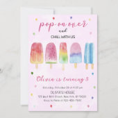 Pink Popsicle Ice Cream Pop op over verjaardagsfee Kaart (Voorkant)