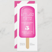 Pink Popsicle Invitation Kaart (Voorkant / Achterkant)