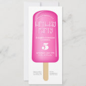 Pink Popsicle Invitation Kaart (Voorkant)