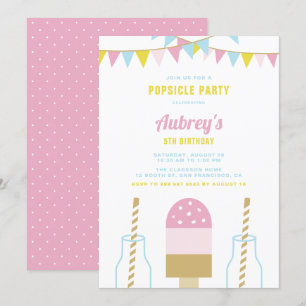 Pink Popsicle Party   Uitnodiging zomerzaterdag
