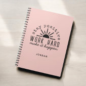 Pink Positive Motivational Mantra with Any Name Notitieboek